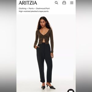 Aritzia Dashwood high waisted black crepe pants